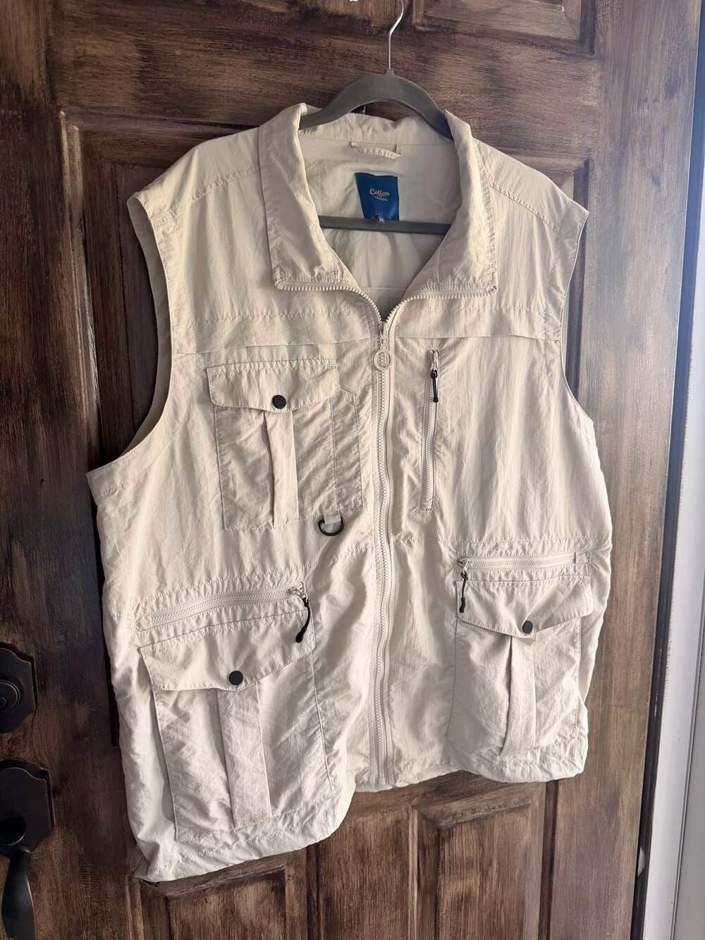 Cotton Traders Multi-Pocket Utility Safari Travel Vest Beige 2XL